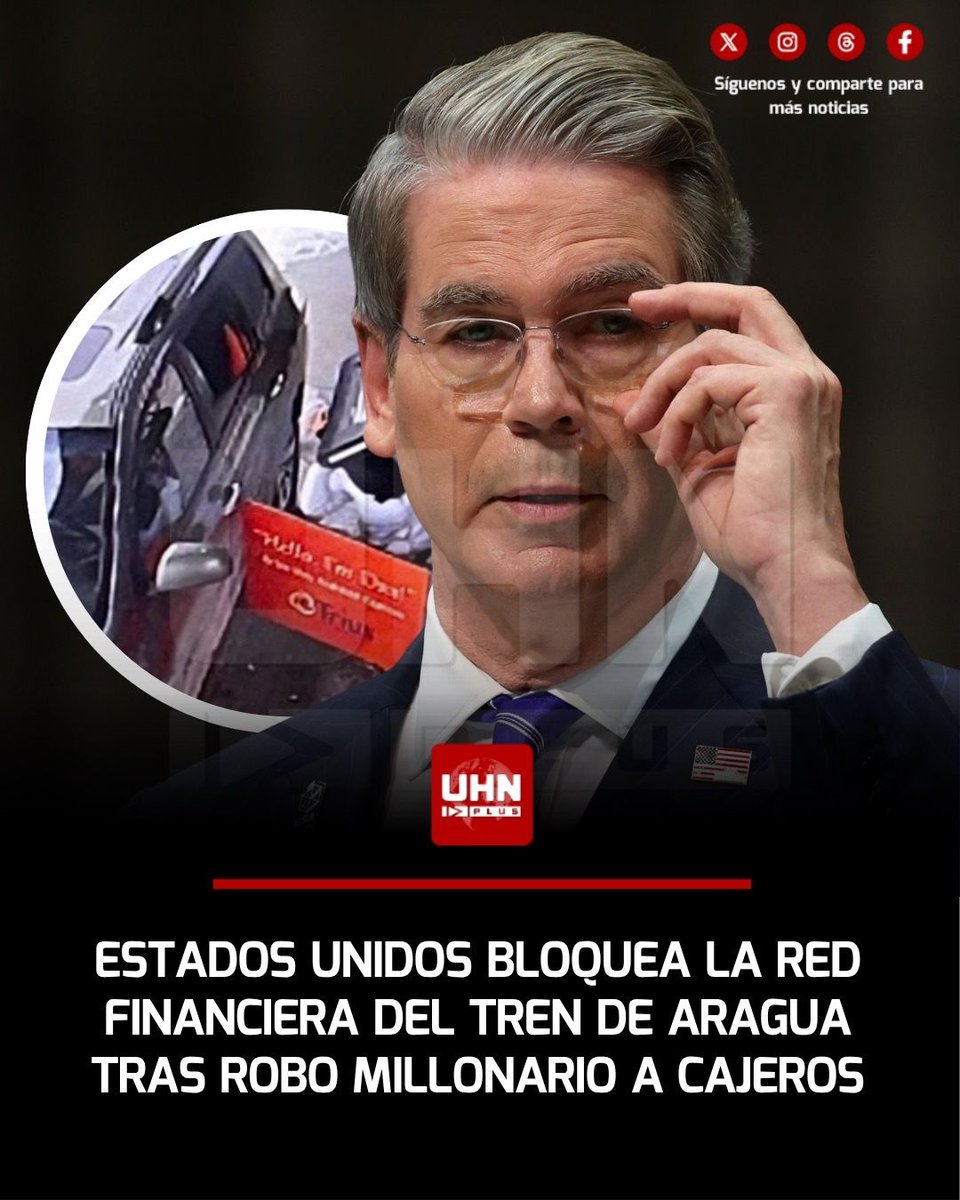 UHN_Plus's tweet photo. 🇺🇸🇻🇪‼️ | EE. UU. sancionó a la red financiera del Tren de Aragua por saquear más de 40 millones de dólares mediante hackeo masivo a cajeros automáticos: el Departamento del Tesoro congeló los activos de 10 personas y empresas vinculadas al ciberataque y al lavado de fondos con criptomonedas. La operación, dirigida por el prófugo Aníbal Canelón ("Prometheus"), incluye cargos por financiamiento al terrorismo tras afectar a instituciones bancarias estadounidenses.