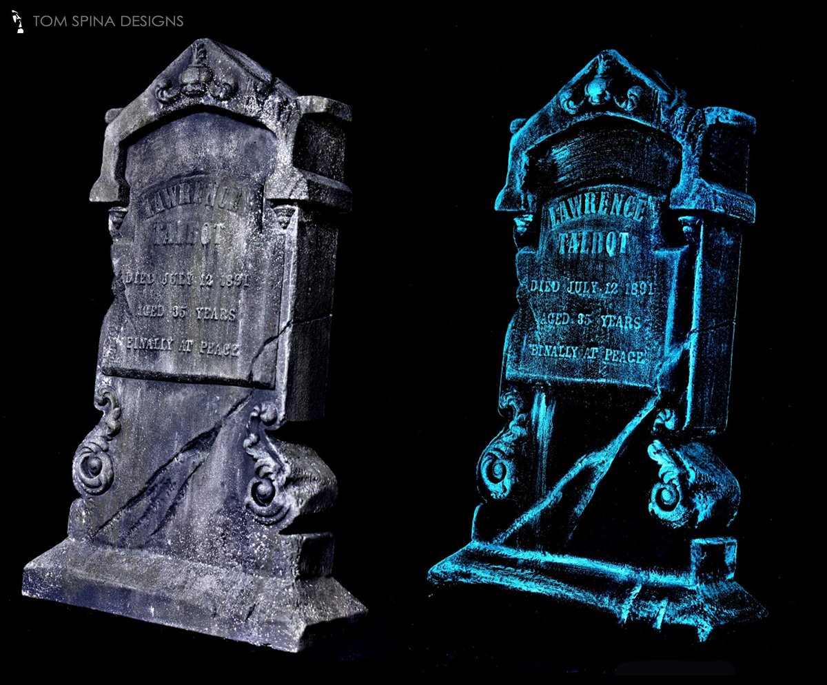 TomSpinaDesigns's tweet photo. We've had great fun making custom #Halloween decor for clients, including these UV-reactive glow-in-the-dark props inspired by #horror film characters, authors or filmmakers. See more: https://t.co/Iw5BuZ2txe

#TomSpinaDesigns #Tombstones #graveyard #spookyseason https://t.co/MfhBbTLLz0