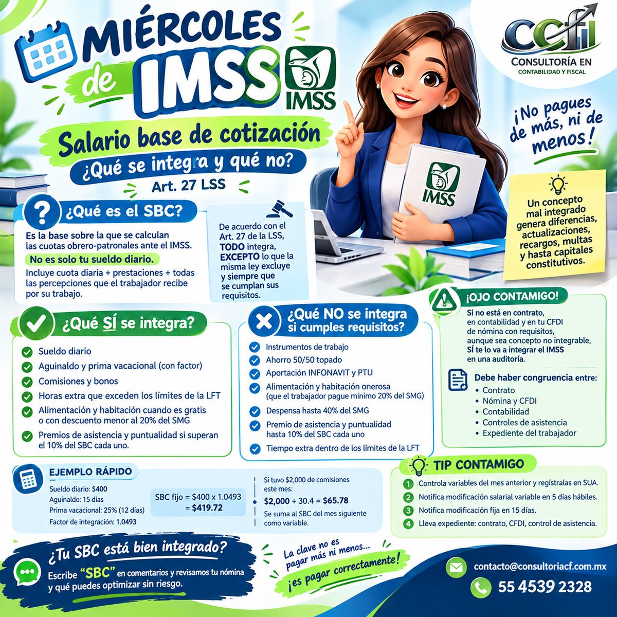 ccfcontableyf's tweet photo. #MiércolesDeIMSS #IMSS #SeguridadSocial #LeyDelSeguroSocial #DerechoALaSalud #DerechoLaboral #DerechoSocial #Derechos #Prestaciones #Salarios #salariobase https://t.co/YkSB705L4r