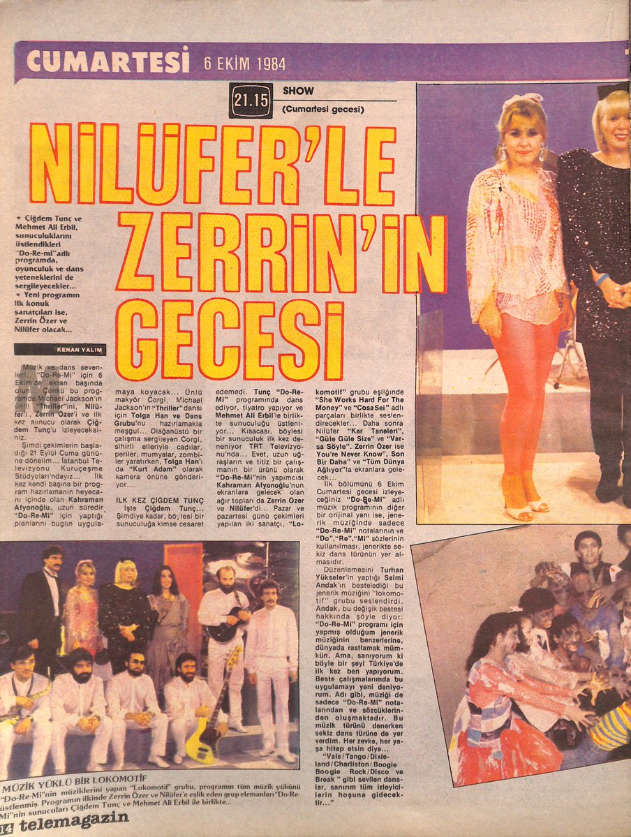 Mehmetcan198's tweet photo. #tbt #DoReMi Efsane sanatçılar #ÇiğdemTunç #MehmetAliErbil #Nilüfer #ZerrinÖzer #SelmiAndak #AttilaAtasoy #GülenAndak #Lokomotif #TolgaHan Dans Grubu #Corci #KahramanAfyonoğlu #Ekim #1984yılı #PeterSellers #DonnaMullane #JohnChaffey sinema müzik @Yasemin70619829 @_Arsiv_ https://t.co/Vkzuy7fTBk