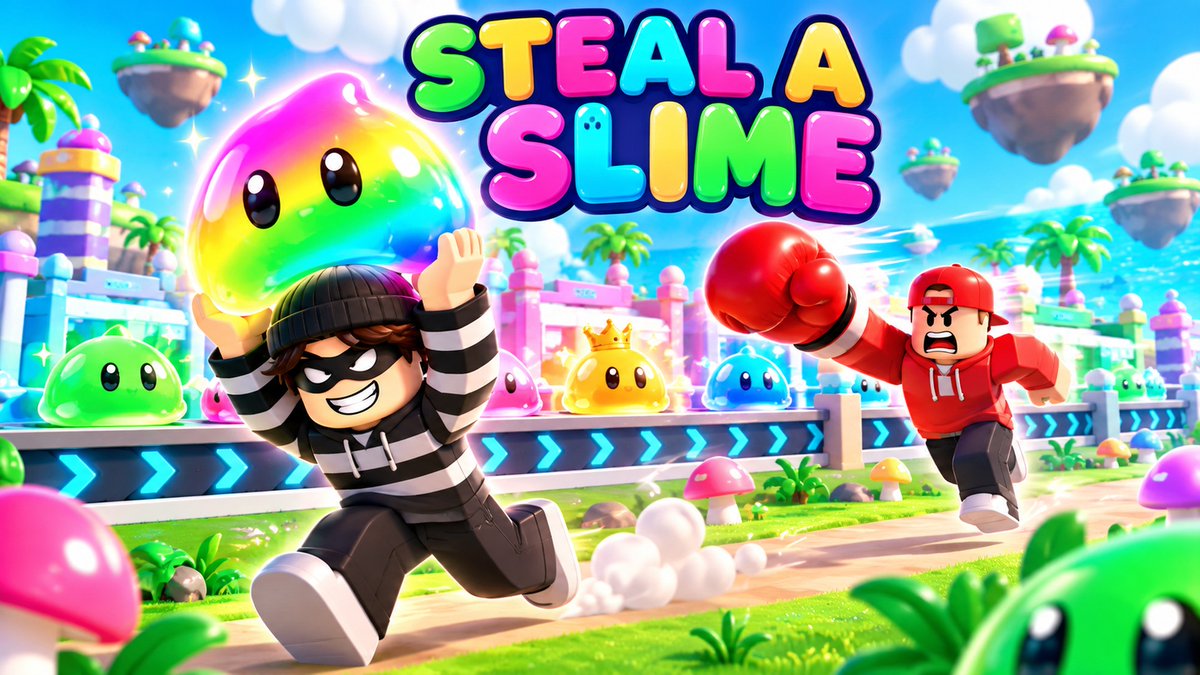 Balth05's tweet photo. I built a Roblox game where you STEAL slimes from other players' bases 🦹

🥚 NEW: Mystery Eggs, protect them while they hatch!
👋 Slap thieves away
🎁 Code TIKTOK = free gems

https://t.co/DOZECOW1dx

#Roblox #RobloxDev https://t.co/eUS1XovhkW