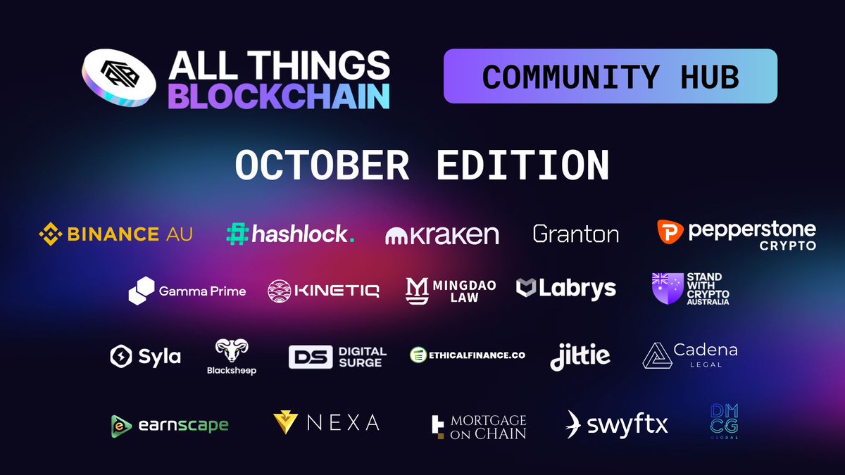 allthingsblock's tweet photo. Big few months ahead for All Things Blockchain 🚀

We're heading to #TOKEN2049 Singapore, then back home for the @AusCryptoCon in November.

Visit our Newsletter to know more: https://t.co/OCsa0K8M2D https://t.co/zoju2lhzET