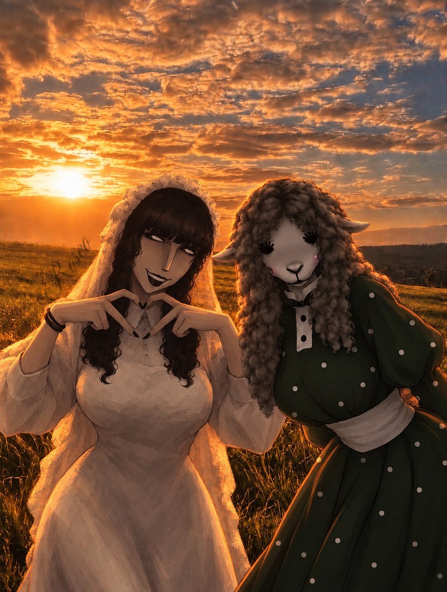 Vito_Gwedo's tweet photo. Just the art post for yall cause I heard a lot of people wanting to see just the full art of Wedding Rosemary and Mrs Sheep!

#thewaltenfiles #waltenfiles #rosemarywalten https://t.co/Ol4N654urV