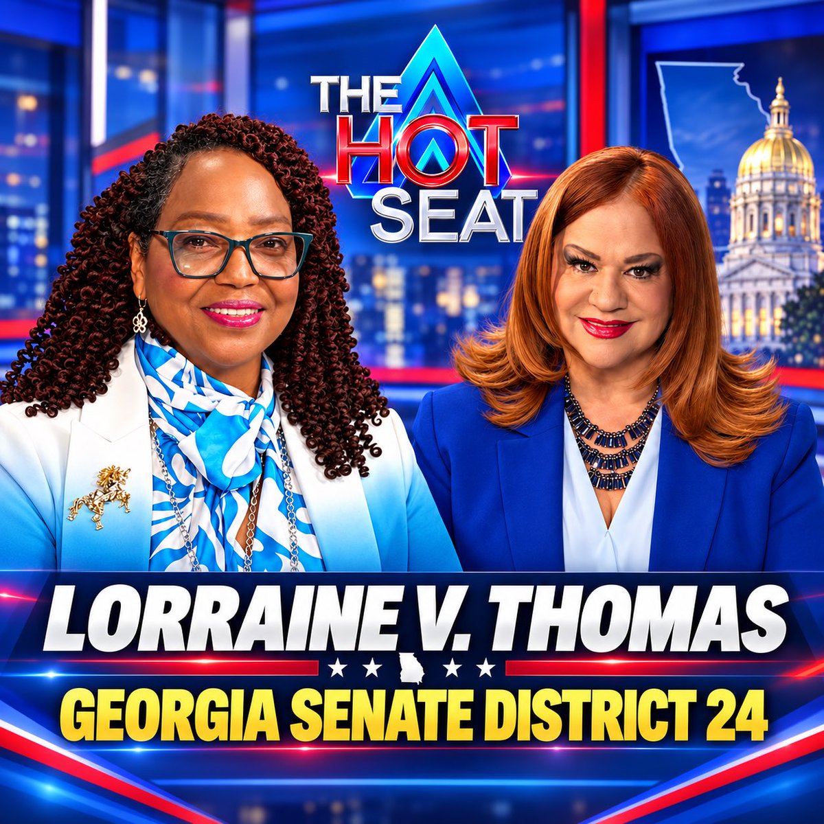 starboundpr's tweet photo. 🔥 LIVE PREMIERE — THE WINDS OF CHANGE ARE COMING TO DISTRICT 24!

Join Lorraine V. Thomas, candidate for Georgia State Senate District 24, for an important conversation on The Hot Seat with Maggy Martinez.
📅 Thursday, October 1, 2026
⏰ 8:00 PM Eastern Time
📺 Watch the Live https://t.co/4VIkhPK43t
