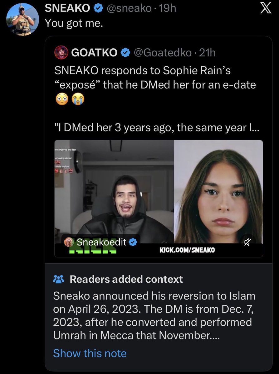 BigDanGroyper's tweet photo. @HabiburRah97820 @EscoDos_Amantes @sneakoforever @sophieraiin Like the fact that he converted to Islam 6 months before asking an online prostitute on a date. Sounds haram to me https://t.co/NCWpV3txGA