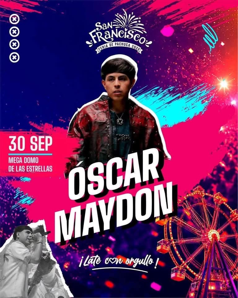 Transversal_hgo's tweet photo. 🎡🎶 ¡Hoy! No te pierdas la presentación de Óscar Maydon en el Mega Domo de las Estrellas de la Feria De San Francisco Pachuca Hidalgo

🔗 https://t.co/KvLT8N3Wen

#Hidalgo #Pachuca #FSFP2026 #LateConOrgullo #EnTransversal 👈🏼 https://t.co/r5lDAFt1qP