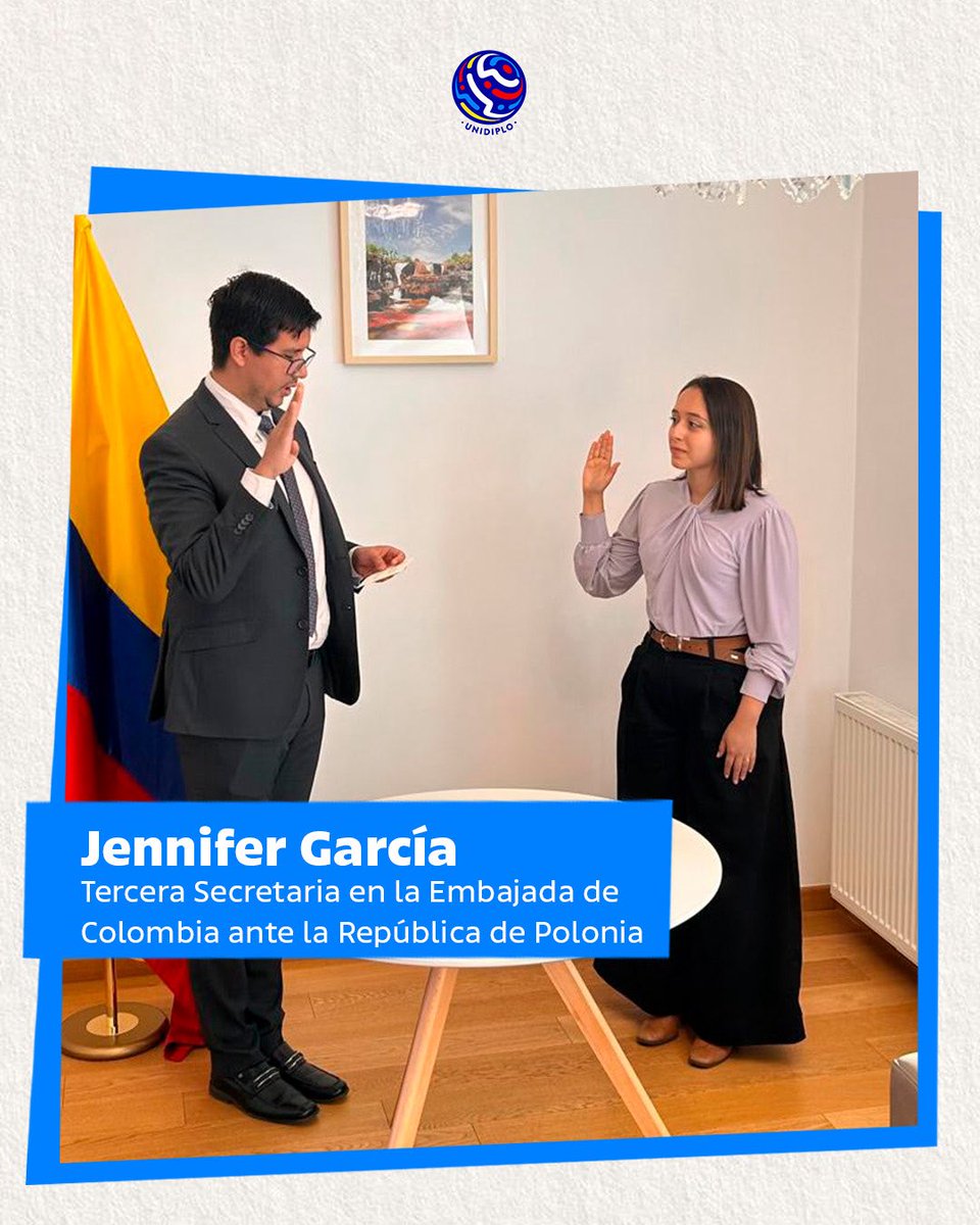 unidiplo's tweet photo. Felicitamos a nuestros funcionarios de Carrera Diplomática y Consular por sus nuevas asignaciones en el exterior. Que este primer destino sea el comienzo de una trayectoria llena de aprendizajes, retos y oportunidades para servir y representar a Colombia en el mundo. https://t.co/KfGPQ2W2uN