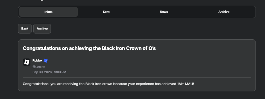 DevCookystern's tweet photo. #Roblox #RobloxDev I just got 3 Crowns of O’s i am so happy!!! My record was an impressive 11 million. Unfortunately, I didn't get the 10 million, but I'm really happy I got anything at all thank youuuuuuuu roblox https://t.co/RHbktmn6Tu