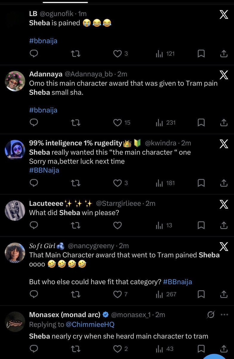 alafiaog's tweet photo. Of course Opeyemi fans will make their fave's award about the actual main character.

Sheba the woman that you are!!! 🔥

#BBNaija https://t.co/jayi1335QW