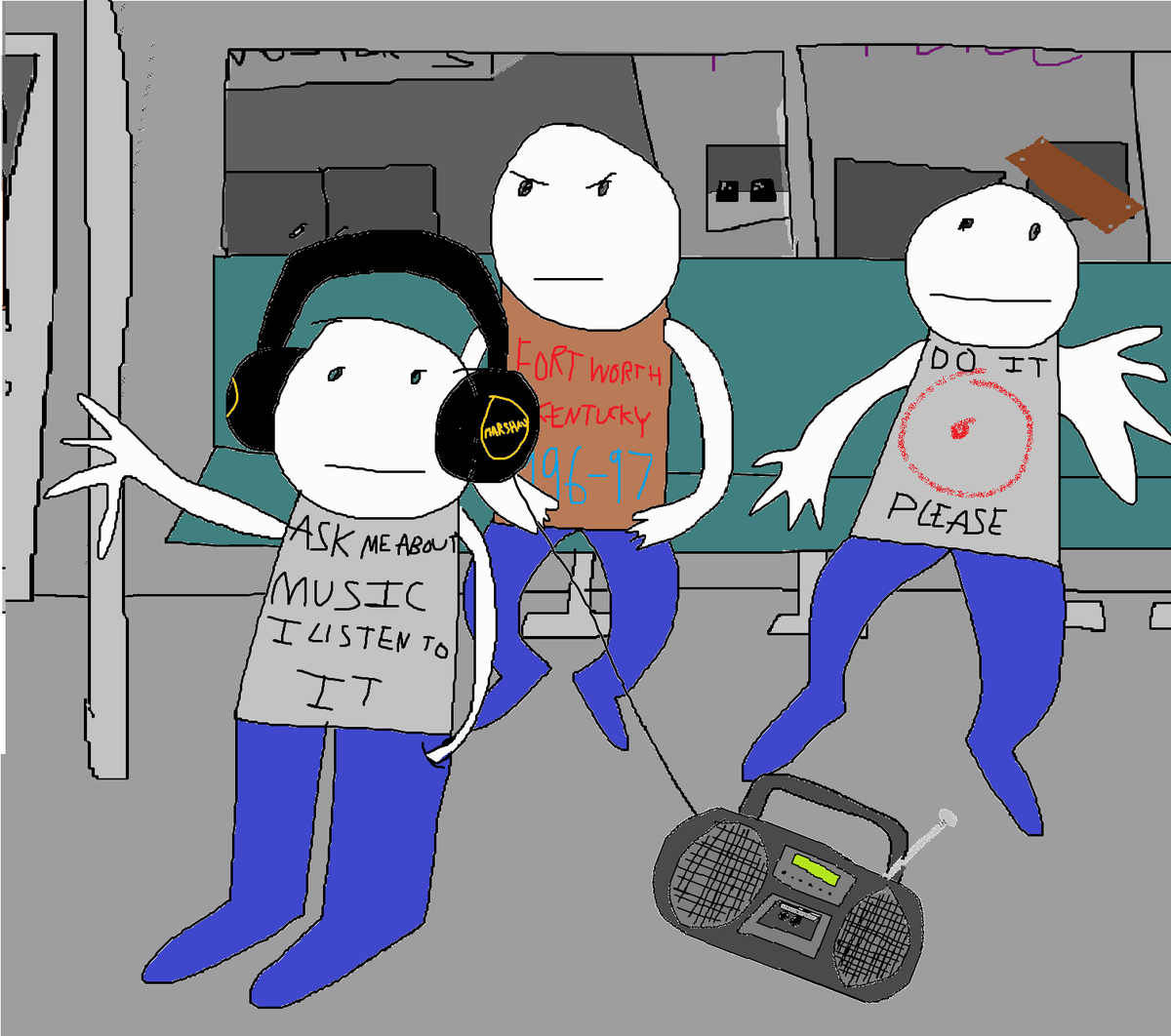 cooper200882's tweet photo. Obnoxious music guy on the bus fan art https://t.co/OEQXqbIhez