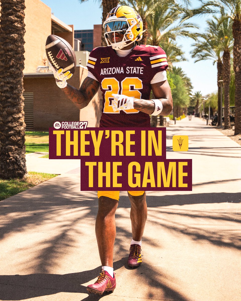 ASUFootball's tweet photo. CFB 27, meet the classics 🤝

Our Roses &amp; Devils uniforms are officially in the game ‼️

@EASPORTSCollege https://t.co/rMe8IroLtw