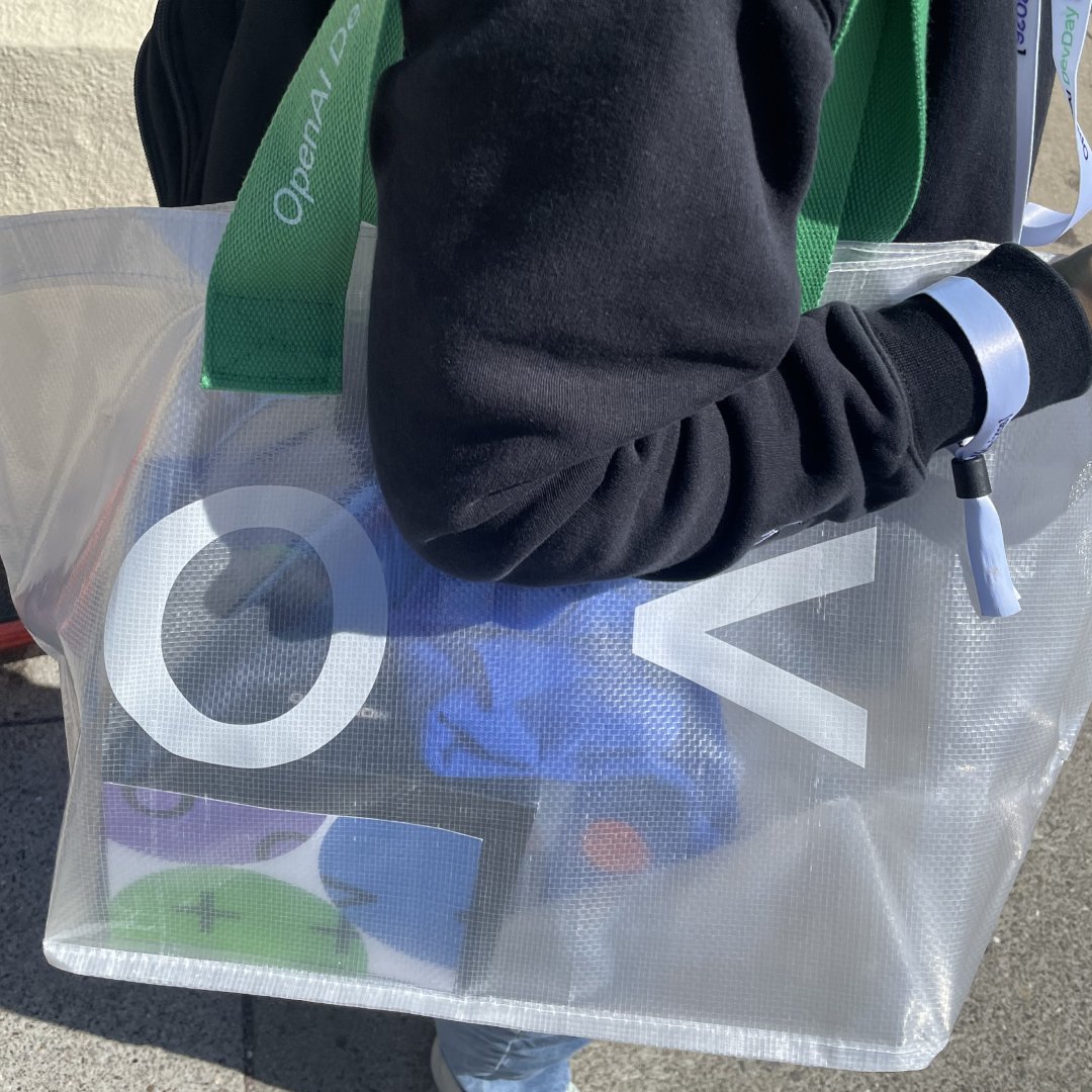 Kevin_ZhangX's tweet photo. My wife rocking the new @OpenAI DevDay merch 🔥 https://t.co/of7nMe99T9