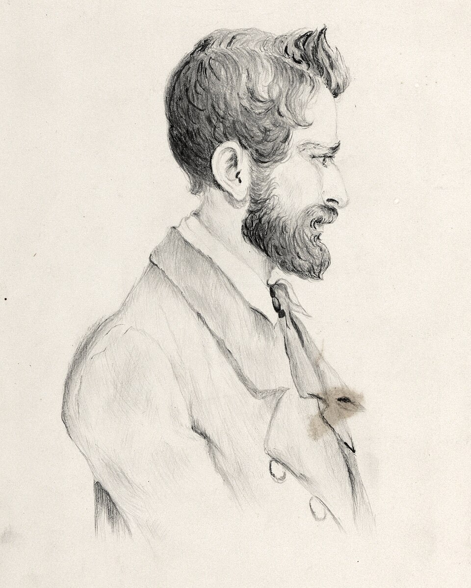 Geoffmuse's tweet photo. #OTD 1 October 1844 Ludwig Leichhardt left Jimbour Homestead in Queensland on his first expedition. Pencil drawing by Isobel Fox, 28 May 1846, State Library of New South Wales, Uploaded to #Wikipedia https://t.co/q79c8K1Wfy https://t.co/n0UF3gcM7Y