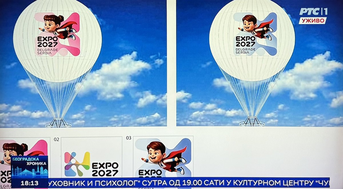 serbiaexpo2025's tweet photo. 🎈ベオグラードに新名所が誕生へ!
市内を流れるサヴァ川の中州、アダ・ツィガンリヤに、来年のベオグラード万博をPRする観光用パノラマ気球が登場します。高さ150mまで上昇する30人乗りで、公式マスコットのミーリッツァとラストコが大空に現れます🇷🇸
#ベオグラード万博
#PlayForHumanity https://t.co/cS77XaQTTz
