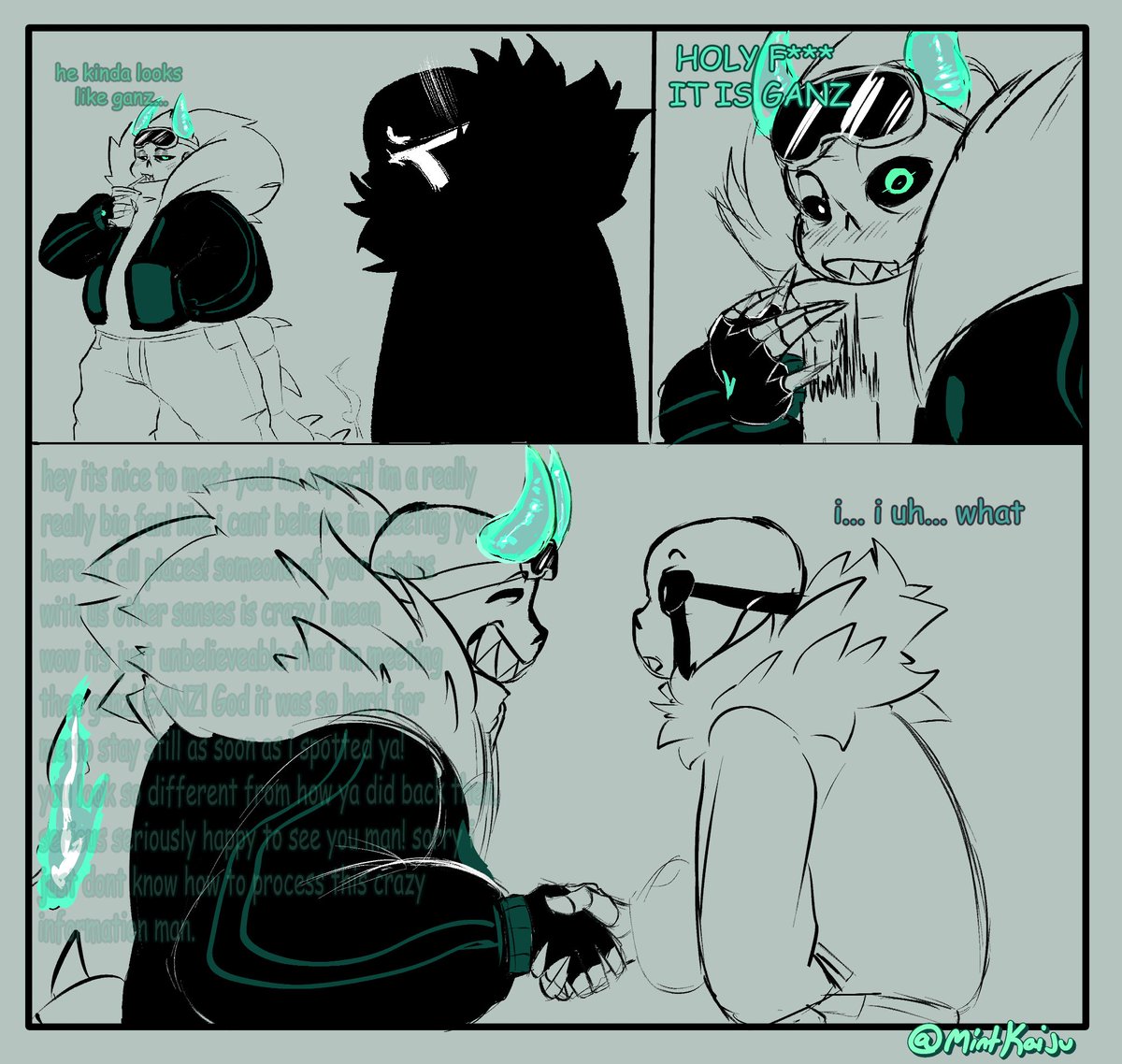 MintKaiju's tweet photo. HOW COULD NO ONE BE HAPPY TO SEE HIMMMMMMMMMMMM, HES GANZ.

#OCSansPolls2026 #gztale #ganzsans #gzsans #utmv 
Ganz by: @NyriaTamare https://t.co/GNtV9RYGWm