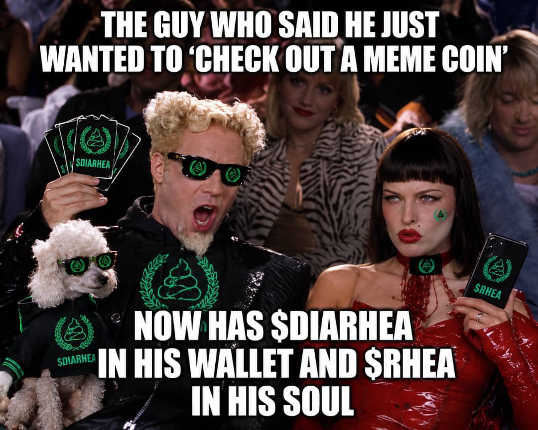 Montanaboyyy's tweet photo. He came for the meme coin, stayed for the culture. 😭

$DIARHEA isn't just a token anymore. It's a lifestyle, a community and apparently a fashion statement. 💚 https://t.co/4M4UNPWQ4H