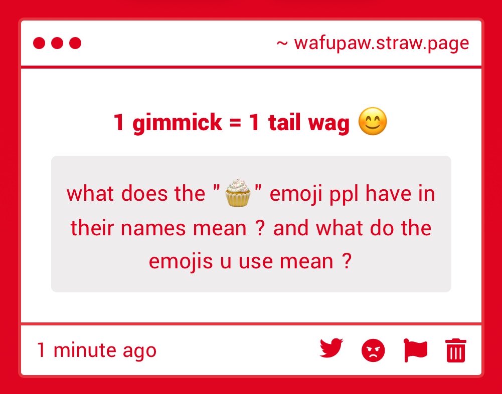 pawuwaf's tweet photo. 🧁 = cupcake , 🐾 = paw prints , 🍀 = clover , 🐹 = hamster , 🍭 = lollipop , 🍩 = donut , 🌈 = rainbow , 🌸 = flower ,  etc etc https://t.co/IMxBngHD5E
