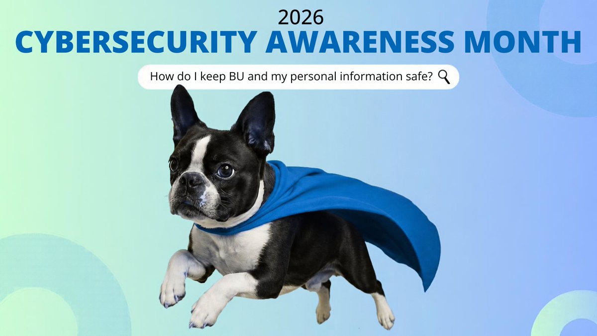 buithelp's tweet photo. How do I keep BU and my personal information safe?  It's Cybersecurity Awareness Month. Start with the Terrier Cybersecurity Checkup, browse the BU Phish Bowl, and bring your old documents and hard drives to our Shred + Recycle Events Oct 6 and 7. 

https://t.co/myadgIE9cF https://t.co/L1pZejjRce