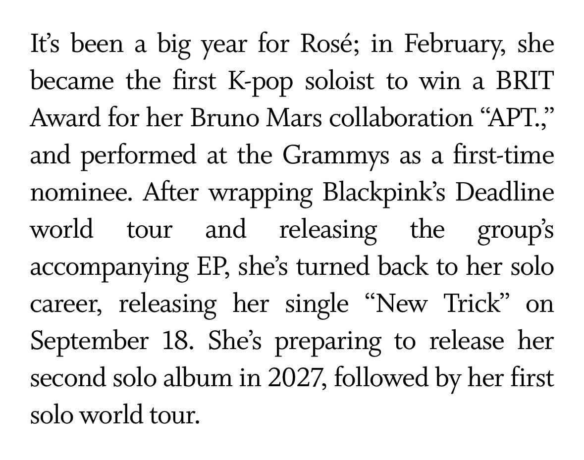 yk2aii's tweet photo. Rosé’s 2nd solo album is coming in 2027, followed by her first solo world tour. https://t.co/oPwri2o5BV