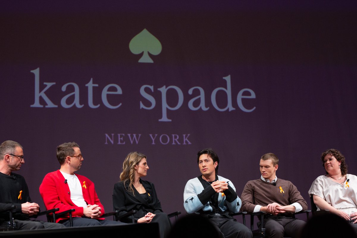 storriephotos's tweet photo. Connor Storrie, Jacob Tierney, Brendan Brady, Jayme Alter Wilson, Hudson Williams, Rachel Reid, Ksenia Daniela Kharlamova and Christina Chang at the Kate Spade New York Global Summit on Women’s Mental Health 2026. https://t.co/4vpMRHOC5k
