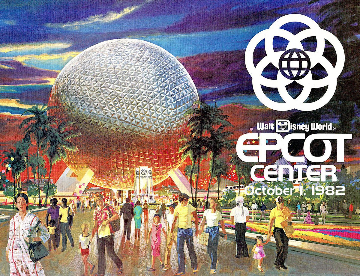 landofthe80s's tweet photo. On October 1, 1982, Walt Disney's Experimental Prototype Community of Tomorrow, better known as EPCOT Center, opened at Walt Disney World. 

BITE-SIZED FACT | EPCOT was the second theme park to open at Walt Disney World, following Magic Kingdom in 1971. #80s https://t.co/UAQS4pXa13
