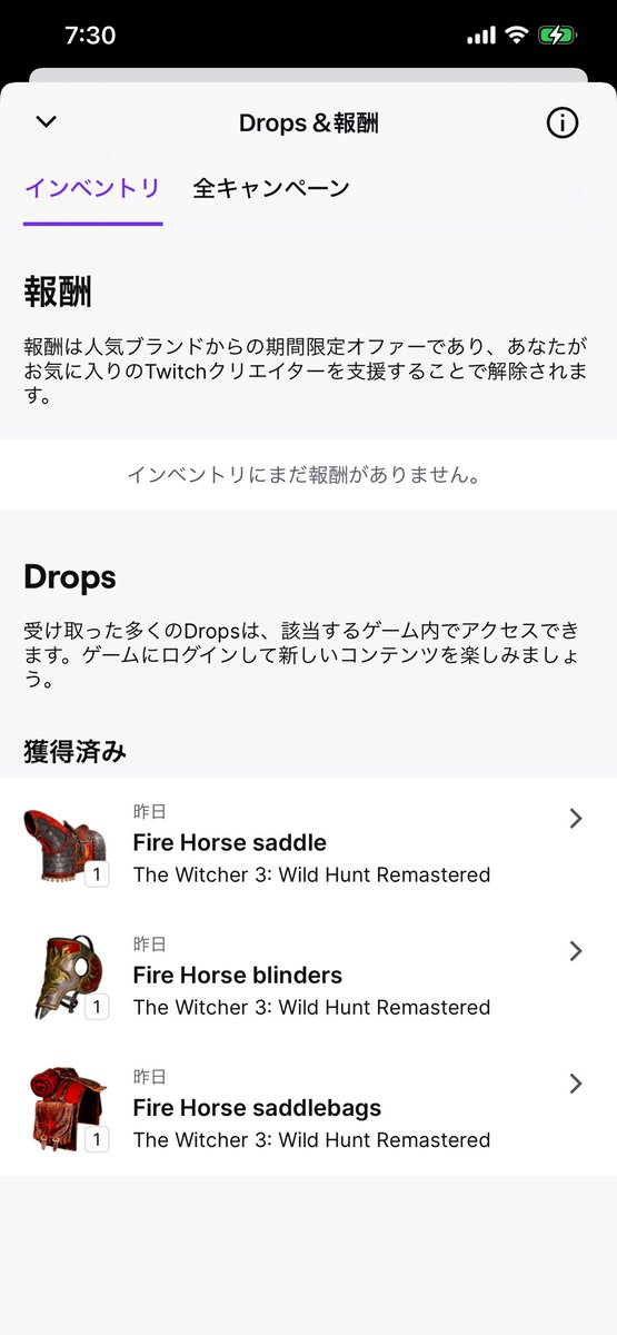 fukurin2525's tweet photo. @CDPRJP ローチ装備条件は満たしてるのですが、ヴィジマのアイテムボックス開けてアイテム回収したら鞍袋だけ無いです https://t.co/YwjXH3TT0I