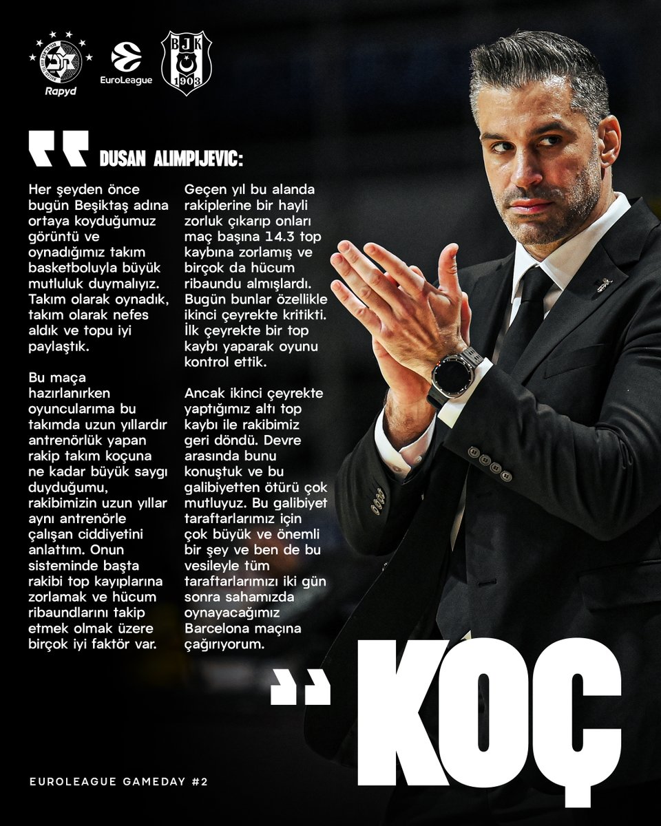 BJK_Basketbol's tweet photo. 🎙️ Başantrenörümüz Dusan Alimpijevic ile oyuncularımız Scottie Wilbekin ve Anthony Brown, Maccabi Rapyd Tel Aviv galibiyetimizin ardından açıklamalarda bulundu.  

⬇️ English version in this thread. https://t.co/S8XKbKmbAt