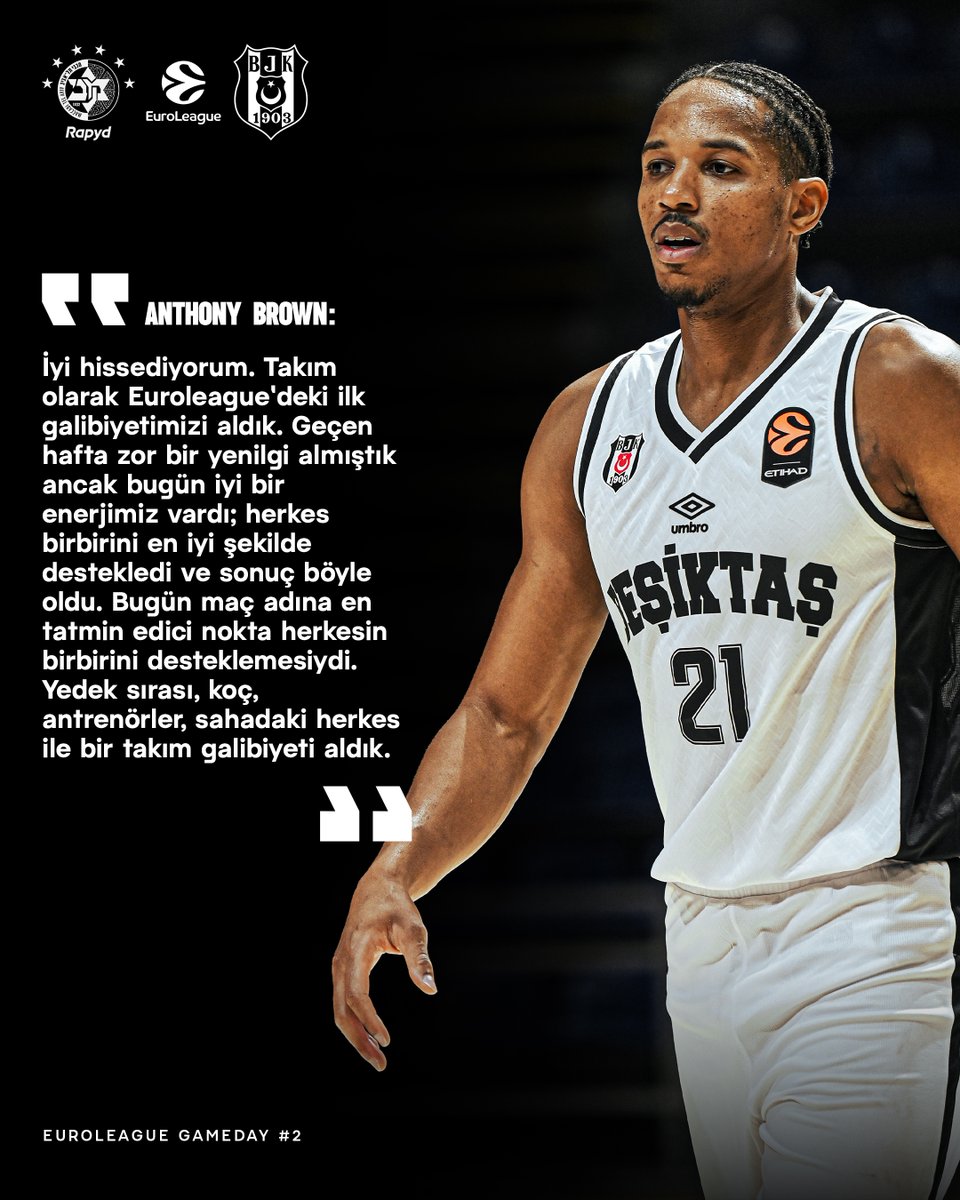 BJK_Basketbol's tweet photo. 🎙️ Başantrenörümüz Dusan Alimpijevic ile oyuncularımız Scottie Wilbekin ve Anthony Brown, Maccabi Rapyd Tel Aviv galibiyetimizin ardından açıklamalarda bulundu.  

⬇️ English version in this thread. https://t.co/S8XKbKmbAt