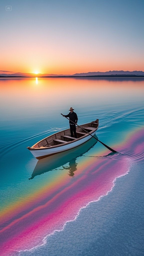 trux_93035's tweet photo. [Lakeside breeze rustles the boat’s flags, a tranquil ring on water, and no cough in this peaceful hour—perfect small joy for today.]， https://t.co/QkPOhITrzz