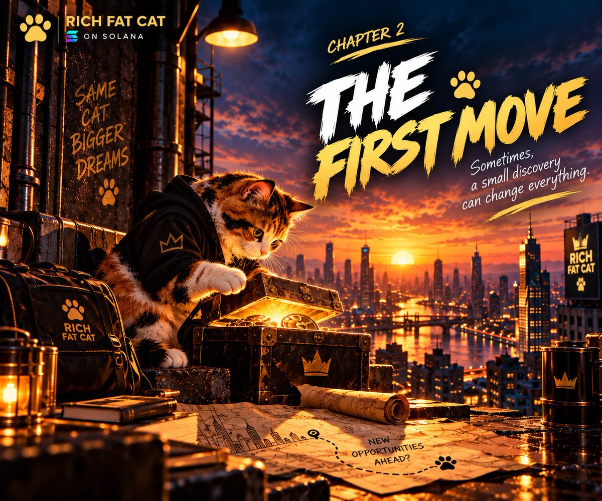 RichFatCatonSol's tweet photo. One quiet night, a calico cat found something he couldn't explain.
It wasn't gold. It wasn't a crown.
But it would change the way he saw everything.
What did he find? 👀
The story continues.

$RFATCAT #RichFatCat #Solana #memecoin #crypto #web3 https://t.co/akIMm6hXhX