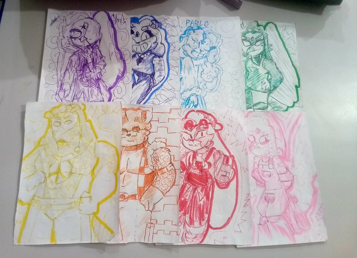 Narcisocoruja's tweet photo. Que harmônico, eles estão no círculo cromático 🌈😍
#OC #art https://t.co/VuAEHd6ihY