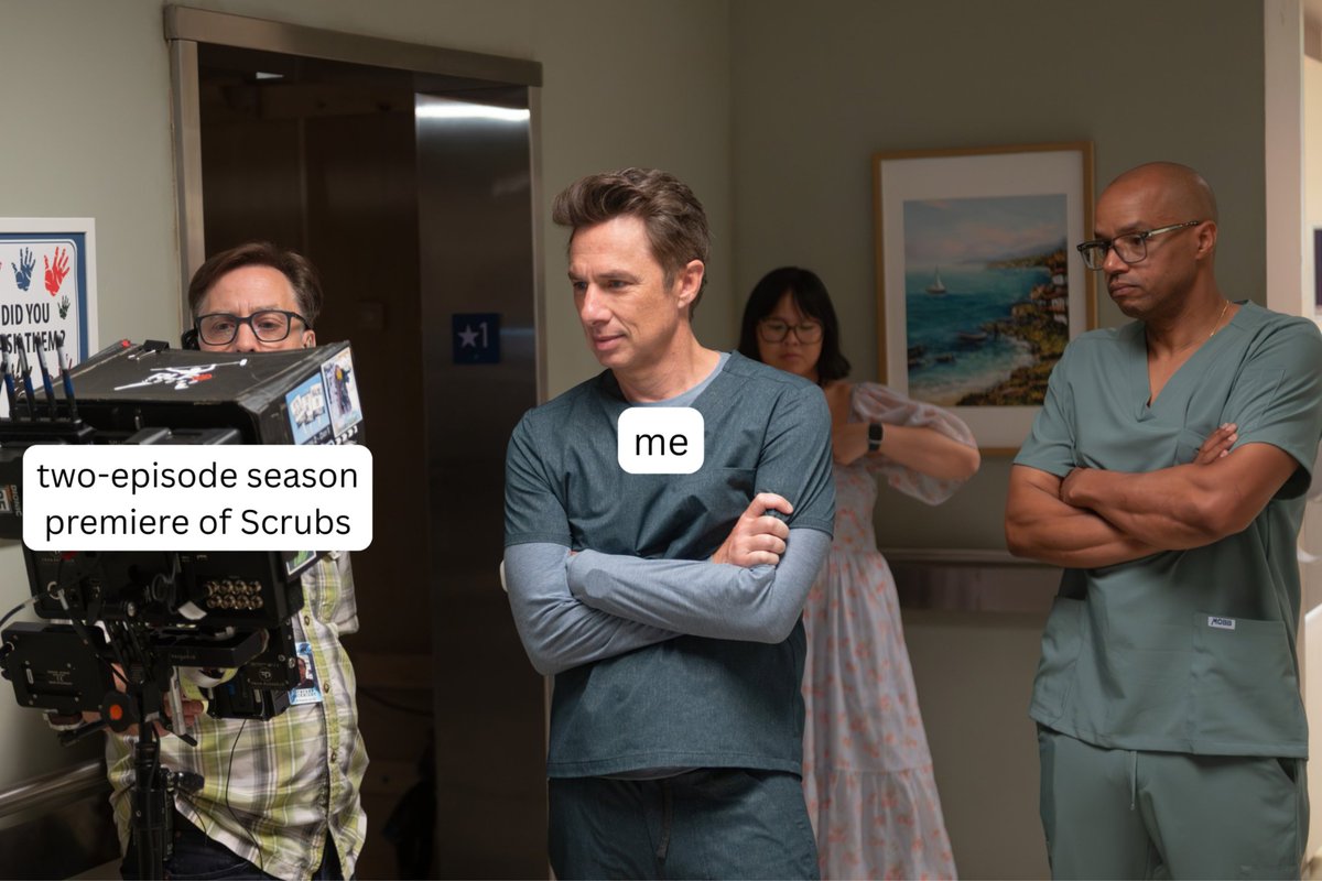 ABCNetwork's tweet photo. Me 🤝 Zach Braff

Watch the two-episode season premiere TONIGHT! https://t.co/lY5kGlw0qO