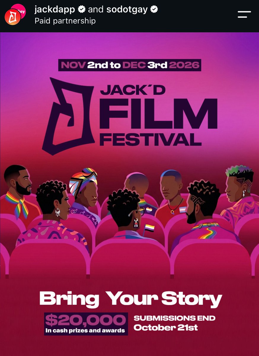 IamBobbyAshley's tweet photo. For all of my LGBTQ+ filmmakers out there. Go ahead and submit. Thank me later 😉

https://t.co/bR0gt1hjrA https://t.co/7KYxnjGAjG