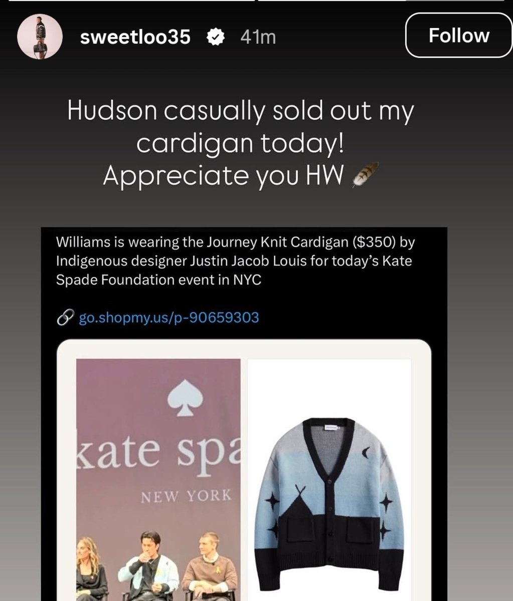 hollanbun's tweet photo. The designer of the cardigan posted this on his story https://t.co/Zk1laTM8yG