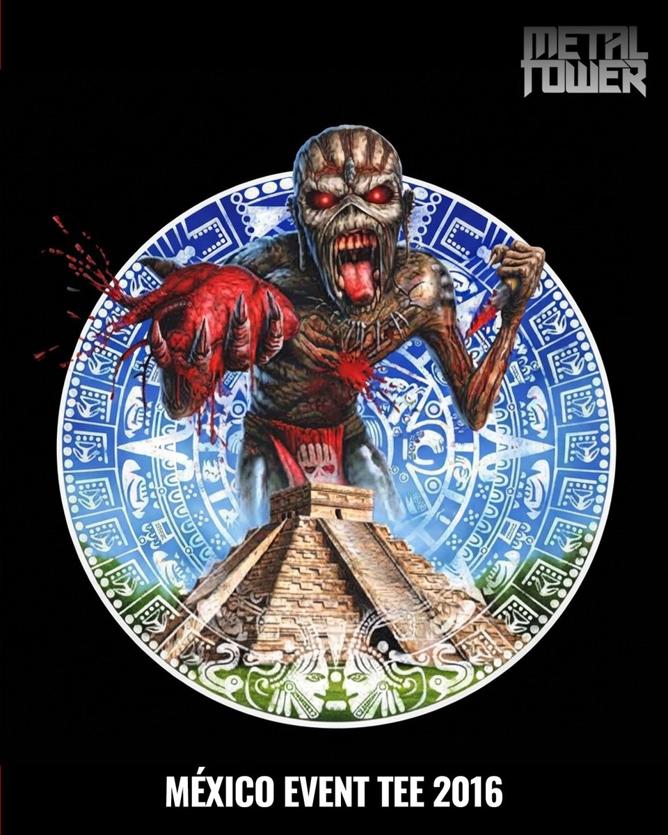 themetaltower's tweet photo. EDDIE A LA MEXICANA 🇲🇽🔥

Cada vez que Iron Maiden pisa México, Eddie se viste para la ocasión. Estos son los diseños de las playeras oficiales de evento más recientes:

🗿 2016 – Eddie maya sobre Chichén Itzá, con la piedra del sol de fondo. The Book of Souls en su máxima expresión.

💀 2019 – Eddie de charro, frente a la Catedral Metropolitana, manejando como marionetas un ejército de calaveritas de Día de Muertos.

🏁 2022 – Eddie con la bandera a cuadros en el Autódromo Hermanos Rodríguez, en plena carrera de F1 y con mariachis en la tribuna.

🤼 2024 – Eddie luchador enmascarado de verde, blanco y rojo, levantando la máscara del rival.

Y este viernes 2 de octubre la Doncella regresa al Estadio GNP Seguros con el Run For Your Lives World Tour, celebrando 50 años de historia.

¿Cuál es tu favorita? ¿Ya tienes tu boleto?

#IronMaiden #UpTheIrons #RunForYourLives