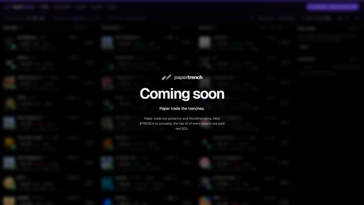 PaperTrenchIO's tweet photo. Paper trading has only been conceived on leverage/futures markets.

We're bring it to the trenches. 

Soon.

https://t.co/o8iA2u75yt https://t.co/JwwUtj6LxA