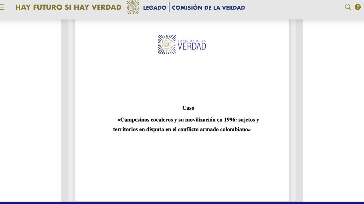 AlaorillaCaq's tweet photo. 🧵Ante la reactivación de las fumigaciones en Putumayo (después de 28 años) y a 30 años de las Marchas Cocaleras  que se dieron entre junio-agosto de 1996, invitamos a leer  «Campesinos cocaleros y su movilización en 1996: sujetos y territorios en disputa» de @ComisionVerdadC https://t.co/QkQ12VkyEu