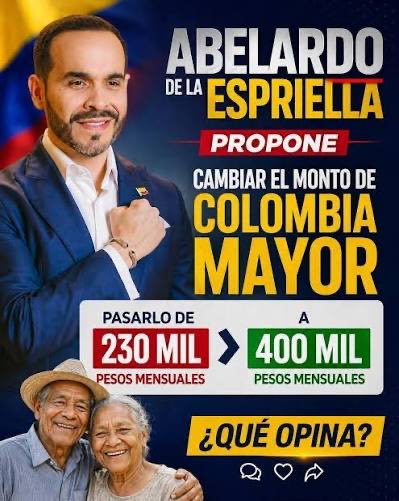 OjoMudo's tweet photo. ⚠️ PREGUNTA SERIA: Abelardo ya le aumentó a $400.000 el subsidio a los viejitos beneficiarios del programa Colombia Mayor como lo prometió en campaña??? https://t.co/tndC6zpiAP