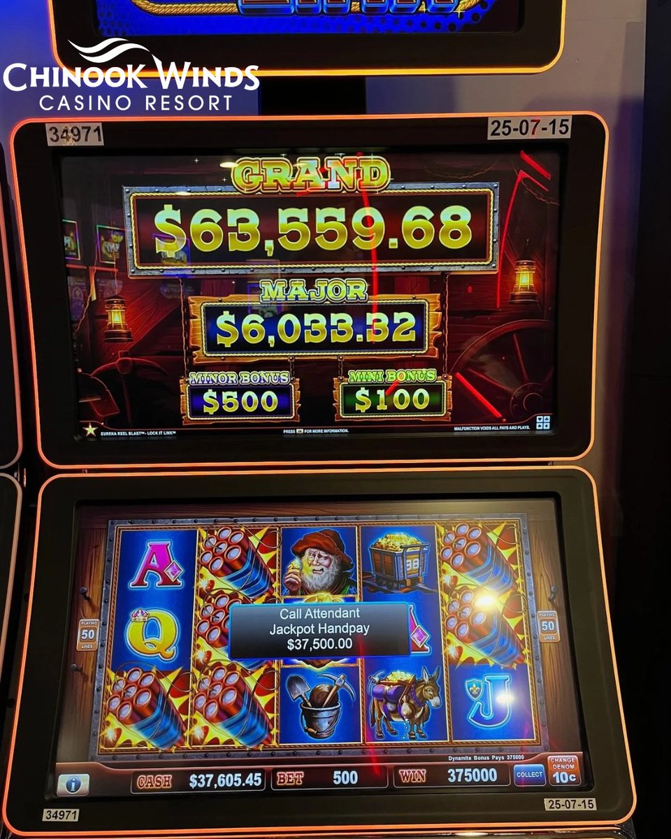 ChinookWinds's tweet photo. Another BIG win at Chinook Winds!
Congrats to our guest from Vancouver, WA for a $37,500 win on the very popular "Lock It Link: Reel Blast" 🤑🤑🤑 https://t.co/1c5SVLqQBP