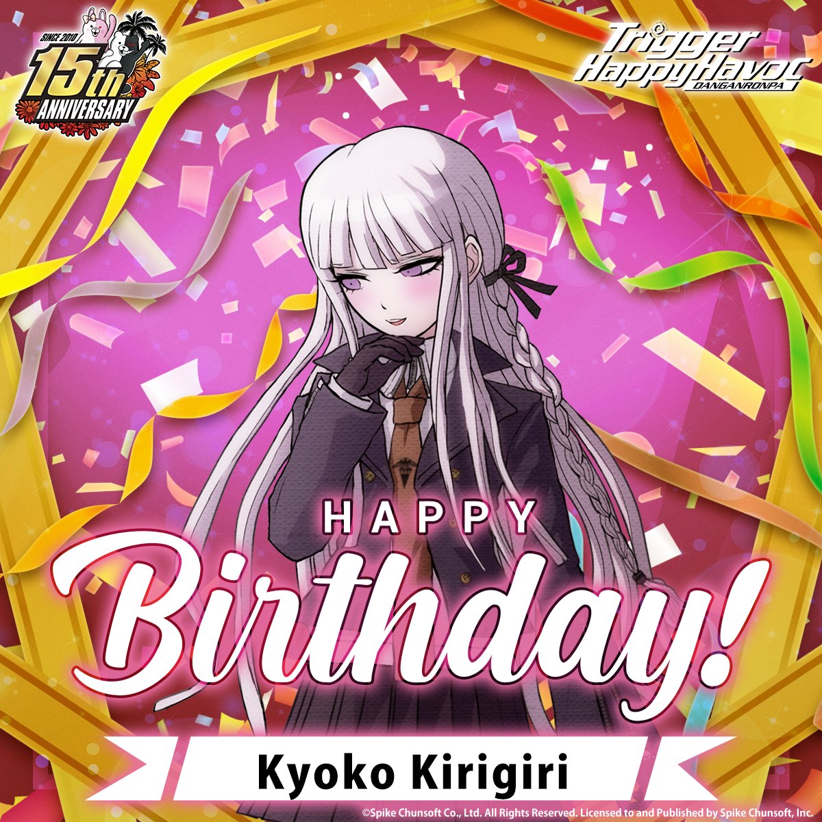 SpikeChunsoft_e's tweet photo. Wishing the happiest of birthdays to the Ultimate Detective, Kyoko Kirigiri! 🕵️‍♀️

#Danganronpa https://t.co/6jamaxDM66