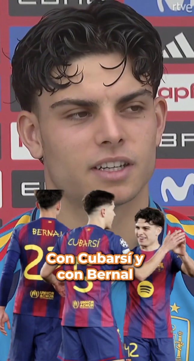 fcbarca_zn's tweet photo. Q: Your best friend?
🎙Xavi Espart: Cubarsí and Bernal, and here in the national team, Jan Virgili.

Q: The player who impressed you the most in the first team?
🎙Xavi Espart: Pedri. https://t.co/mSElezVO25
