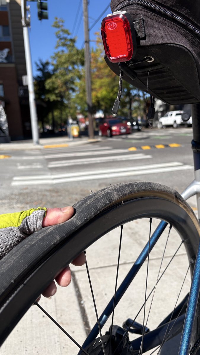 thekylehuber's tweet photo. I was on the side of the road today with a flat tire and a random guy stopped and asked if I needed help. He went back to his house to get a pump, gave me a spare tube and got me back on the road. Absolute chad. https://t.co/zKaDGmQa6f