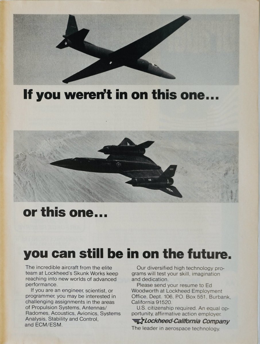 B_Garelick's tweet photo. you can still be in on the future. 

Lockheed, 1983 https://t.co/y7N8abqEAr