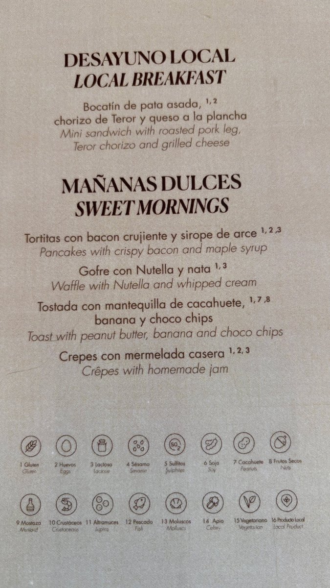 sjdsmith's tweet photo. @MeliaHotelsInt  is this allergen information acceptable??? https://t.co/h8w6ZdfDEv
