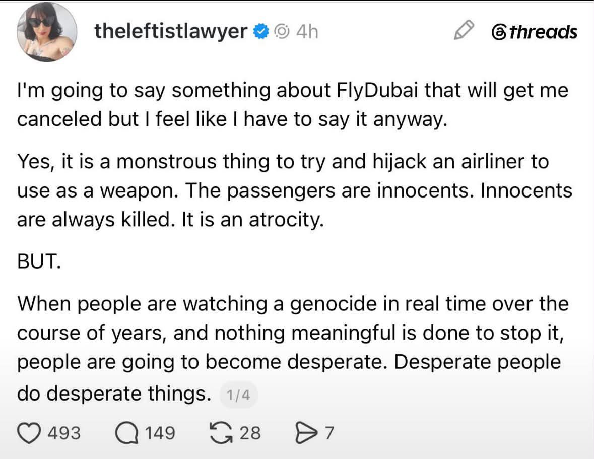BriannaWu's tweet photo. Why did I leave the progressive movement after October 7th? Because I realized I was standing next to people that thought 9/11 was progress. https://t.co/6XsLaU4Y0N