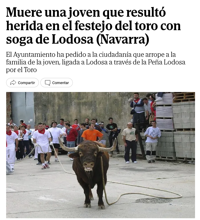 ruben_prz's tweet photo. Otra víctima del lobby taurino. Otra muerte para una afición absurda que debería haberse prohibido hace mucho tiempo.

No, la fundación chiringuito de lidia no le dedicar�� más que dos minutos. https://t.co/35CgS30FMS