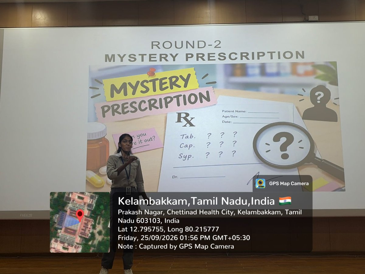 chettinad_univ's tweet photo. 💊 CHET PHARMATHON 2026 celebrated World Pharmacists Day with the theme “Empowering Pharmacists for Healthier Futures,” featuring the Mystery Prescription & Pharmacist of the Future challenges.
#CHETPHARMATHON2026 #WorldPharmacistsDay #Pharmacy #CARE https://t.co/6r836rwnhY