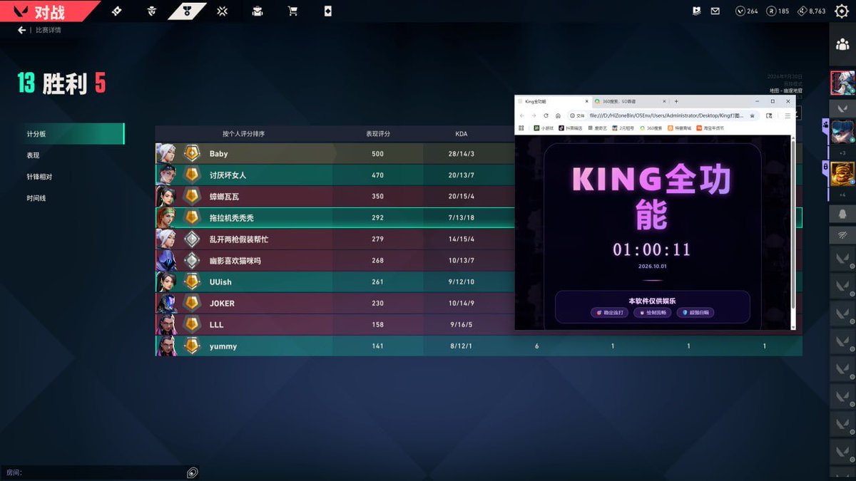 Python96958908's tweet photo. 【无畏契约 · king】高分实测持续稳连胜！
支持全系统双版本，自签/巨魔安装皆可，底层加固不高危、不三方，实力开发不坑不圈。
主打带妹猛C玩的舒心，【陪玩专用】试一次就知道有多稳有多爽！
#无畏契约 #king https://t.co/2A3ab5ozGF