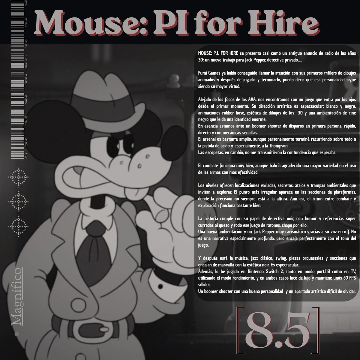 Orixellie's tweet photo. Hace unas semanas que me termine Mouse: Pi for Hire y acabo de hacer mi mini análisis, así que lo comparto por aquí (:

Si alguien lo quiere leer, recomiendo hacer un poco de zoom mas si lo ves desde el teléfono. https://t.co/ORTpWQWfMb