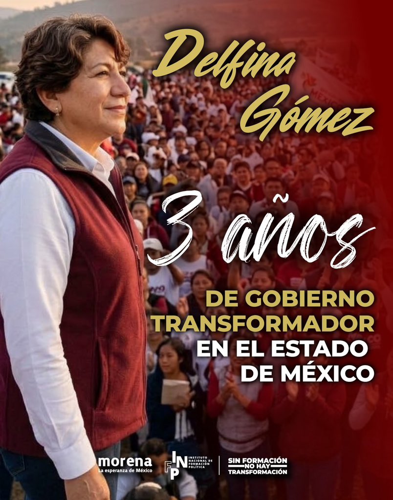 infpmorena's tweet photo. ✨ Tres años haciendo historia en el Estado de México.

La gobernadora Delfina Gómez Álvarez presentó su tercer informe de gobierno, demostrando que la transformación tiene rostro de mujer en el Estado demostrando México.💜

#InformeDelfina https://t.co/YYLXYvbSV0